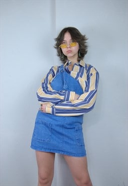 Vintage y2k festival denim jeans mini skirts dungarees blue