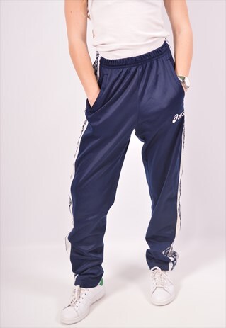 VINTAGE ASICS TRACKSUIT TROUSERS BLUE
