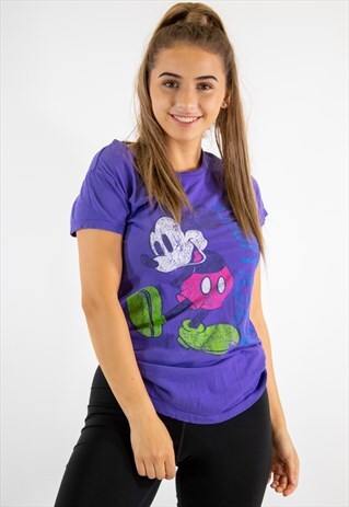 VINTAGE MICKEY MOUSE DISNEY T-SHIRT IN PURPLE SMALL