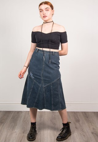 VINTAGE 90'S DENIM MIDI SKIRT