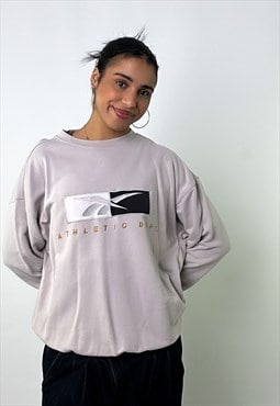 Cream 90s Reebok Embroidered Spellout Sweatshirt