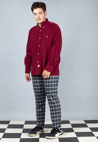 VINTAGE HIGH WAISTED CHECKERED TROUSERS