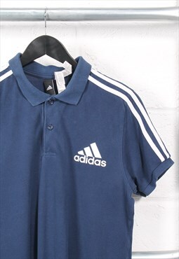 Vintage Adidas Polo Shirt in Navy Short Sleeve Tee Medium