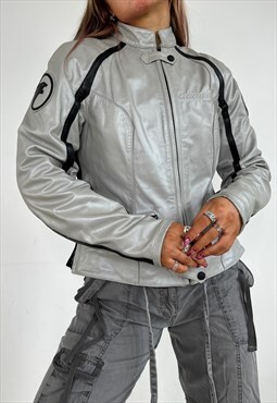 Vintage Y2k Jacket Racer Biker Motorbike 90s Leather 