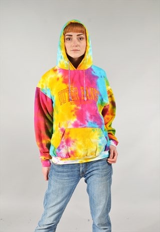 VINTAGE MULTICOLOURED TIE DYE NORTH CAROLINA SWEATER