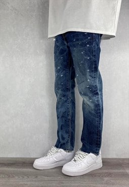  Levis 511 Bleached Slim Fit Jeans Dark Blue Mens 