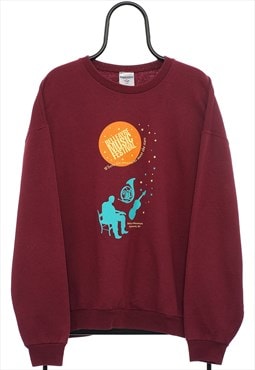 Vintage Belleayre Festival Graphic Maroon Sweatshirt Mens