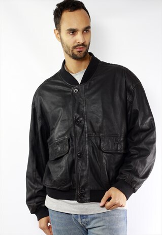 BOMBER JACKET / BLACK BOMBER JACKET / VINTAGE BOMBER