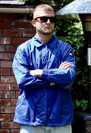 VINTAGE BLUE TOMMY HILFIGER COACH JACKET LARGE