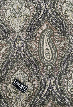 Vintage Liberty Fine Wool Extra Large Paisley Green Scarf