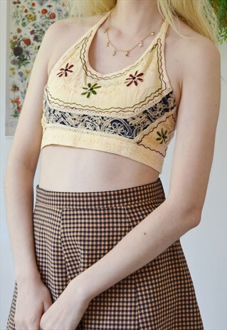 VINTAGE HALTERNECK CROP TOP