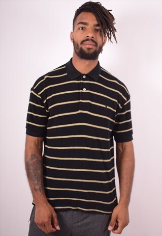 POLO RALPH LAUREN MENS VINTAGE POLO SHIRT MEDIUM BLACK 90S