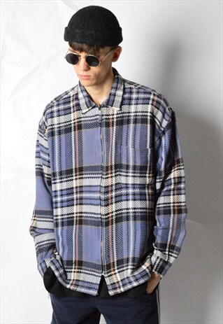 VINTAGE 90S PURPLE CHECK SHIRT WITH ZIPPER