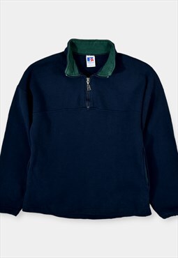 Vintage Kids Russell Athletic Sweatshirt Quarter Zip Blue