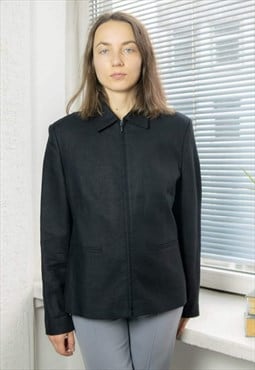 Vintage 80's Black Linen Jacket