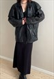 VINTAGE OVERSIZED BLACK LEATHER JACKET