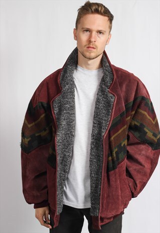 VINTAGE AZTEC FESTIVAL FLEECE LINED JACKET