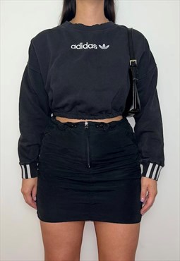 Adidas Black Cropped Sweatshirt