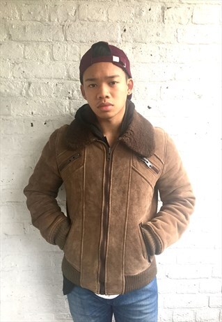 SHEARLING AVIATOR JACKET WITH FLEECE LINING (1990'S)