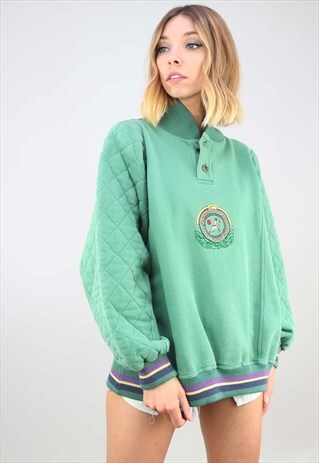 VINTAGE 90S OVERSIZED GREEN CRICKET SWEATSHIRT