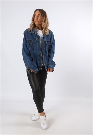 DENIM JACKET OVERSIZED FITTED VINTAGE UK 18 (GF4A)