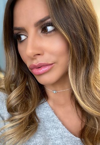 "MYA" CHOKER 925 STERLING SILVER IN BLUE