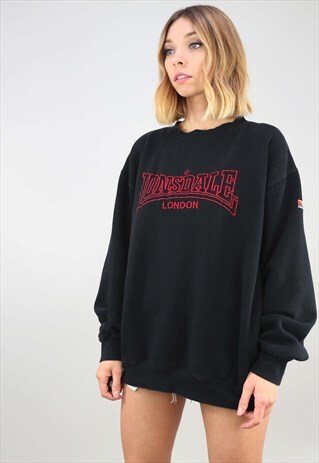 VINTAGE RETRO OVERSIZED BLACK LONSDALE SWEATSHIRT