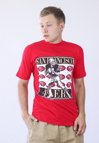 1991 VINTAGE MENS SAN FRANCISCO 49ERS BIG LOGO T-SHIRT