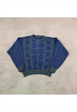 Vintage abstract knitted jumper Men's L