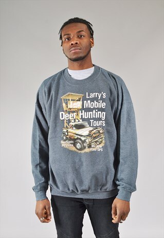 VINTAGE DEER HUNTING SWEATSHIRT GREY