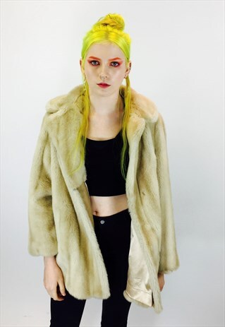 VINTAGE 80S FAUX FUR COAT