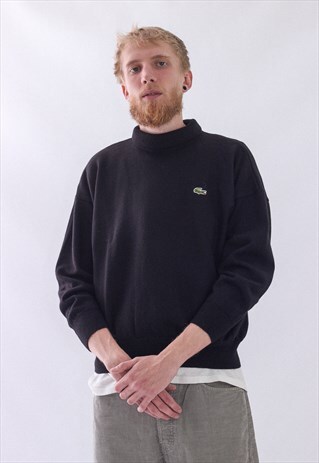 VINTAGE MENS LACOSTE TURTLENECK JUMPER KNIT WOOL SWEATER