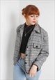 Vintage 80's Big Collared Knitted Evening Jacket Multi