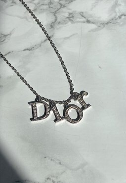 Authentic Dior Crystal Spellout - Upcylced Necklace