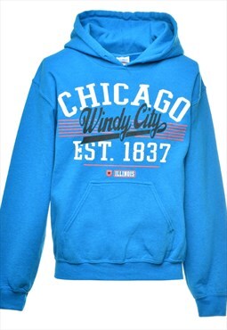 Vintage Gildan Chicago Printed Hoodie - S