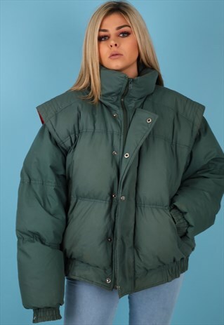 VINTAGE PUFFER JACKET IN GREEN NJ557