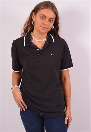 VINTAGE TOMMY HILFIGER POLO SHIRT BLACK