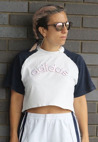 VINTAGE 1990S ADIDAS CROPPED T SHIRT