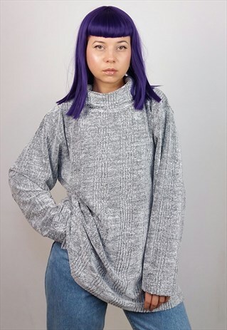 VINTAGE 80'S OVERSIZED ROLL NECK JUMPER / TURTLENECK