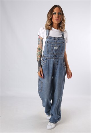 LEVI'S DENIM DUNGAREES JEANS WIDE LEG VINTAGE UK 12 (P3E)