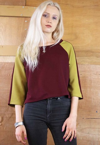 WINE N OLIVE RAGLAN BOX TOP