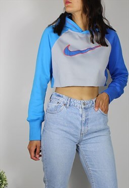 Vintage Nike Cropped Sweatshirt Jumper w Tick Logo Front