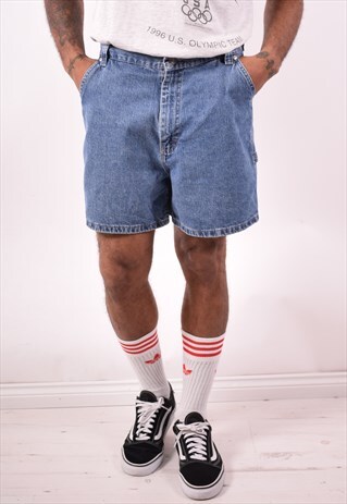 LEE MENS VINTAGE DENIM SHORTS W34 BLUE 90S