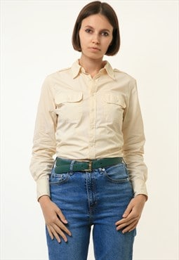 Polo Ralph Lauren Cotton Beige Woman Shirt Blouse 4343