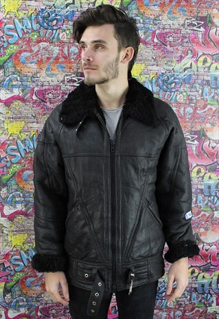 VINTAGE AVIATOR/FLYING JACKET. SHEARLING SHEEP SKIN. UNISEX.