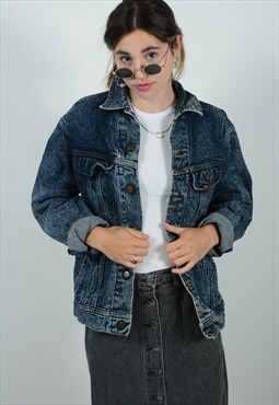Vintage 90s Lee Denim Jacket Blue Size L