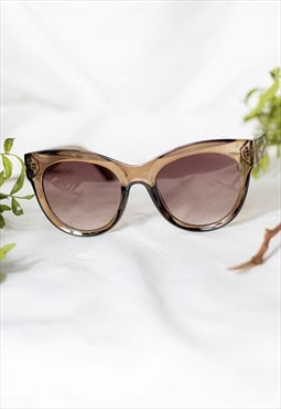 Brown Rounded Top Cat Eye Dish Sunglasses