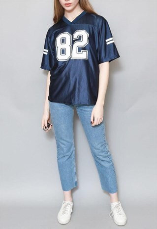 VINTAGE 1990'S NAVY BLUE '82' BASEBALL TOP