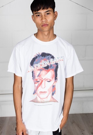 DAVID BOWIE ALADDIN SANE ACROSS HEAD UNISEX T-SHIRT