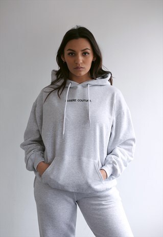 GREY/BLACK LOGO HOODIE